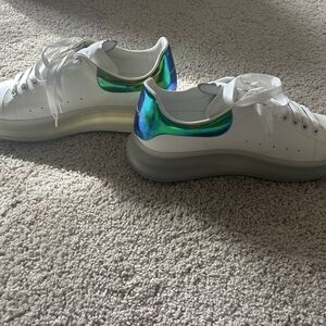 Alexander McQueen White and Blue Sneakers Modern Design